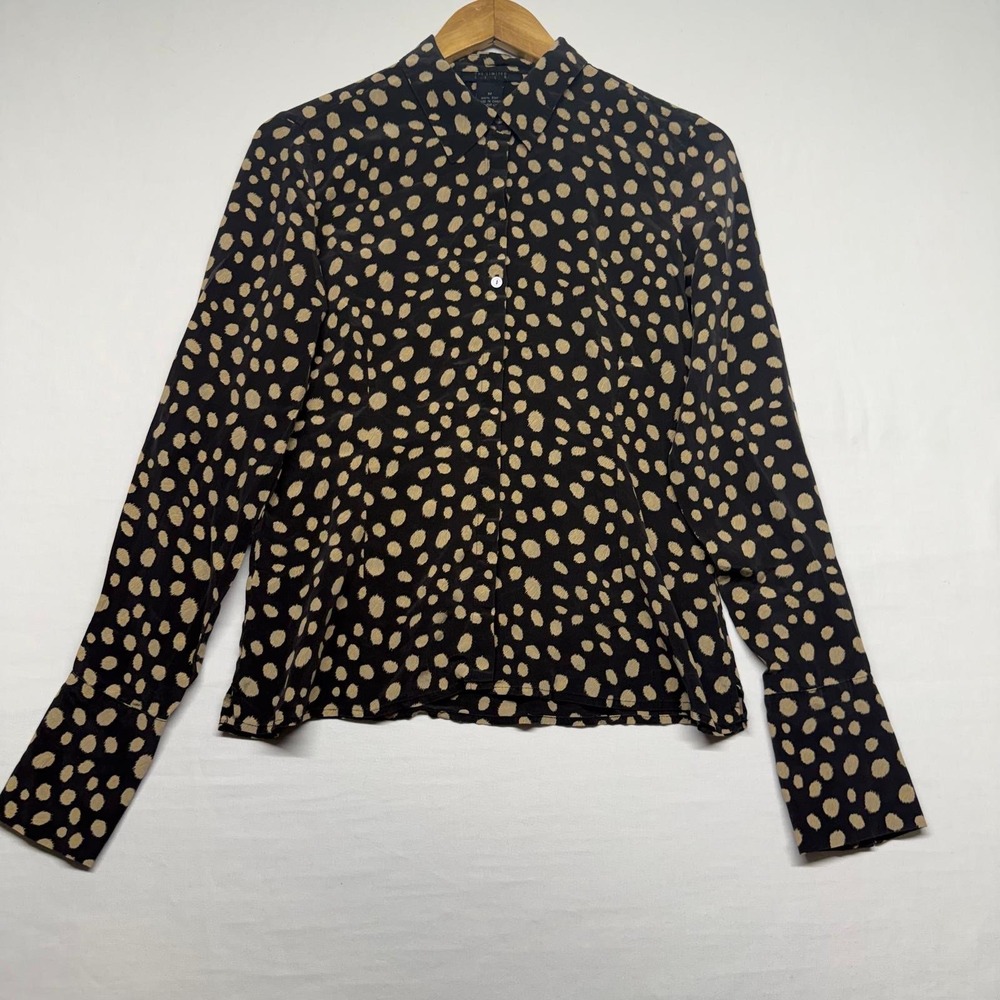 Vintage 90s The Limited 100% Silk Polka Dot Blouse Career Top Womens M